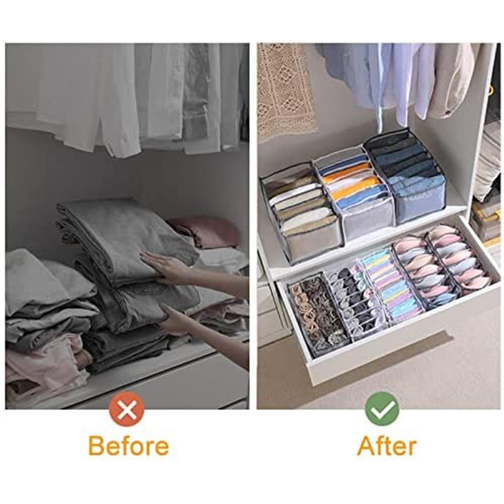 7 Grids Washable Wardrobe Clothes Organizer 2 Pcs