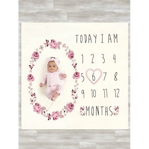 Modern Moments Baby Boy Or Girl Gender Neutral Milestone Blanket & Frame Set - 2