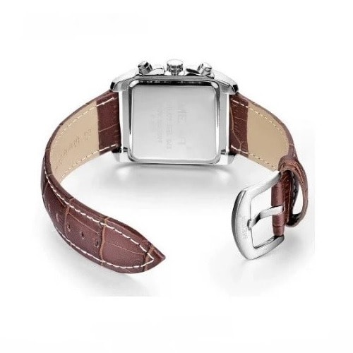 Men's Leather Chronograph Watch -  Brown