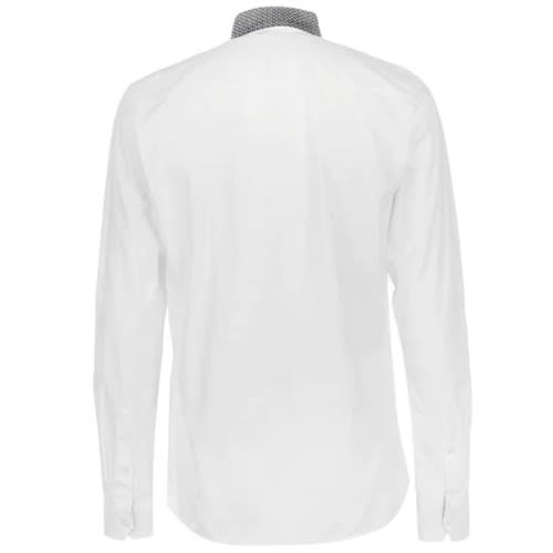 Jacquard Collar Long Sleeve Shirt