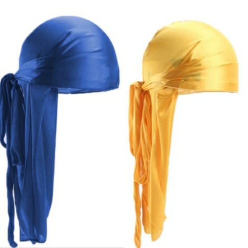2 In  1 Silky Durags(Royal blue & Yellow)