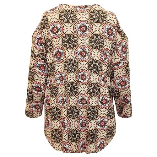 Paisley Print Cold Shoulder Top
