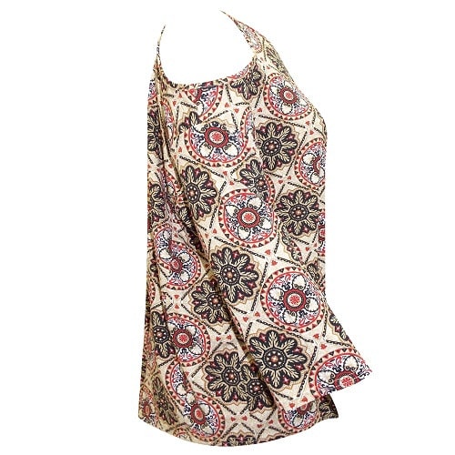 Paisley Print Cold Shoulder Top