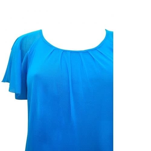 Short Angel Sleeve Mesh Chiffon Tunic