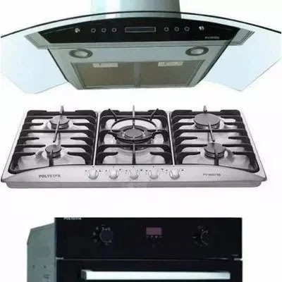 60cm Electric Oven 90cm 5 Gas Burner & 90cm Cooker Hood Extractor Package