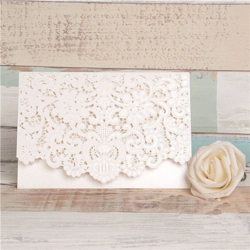 Laser Cut Wedding Invitation Card - Pack of 100