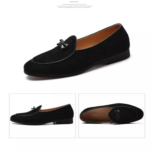 M-Anxiu Suede Leather Doug Casual Moccasin With Bow Knot