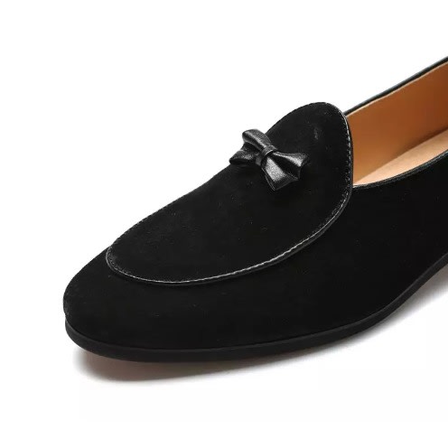 M-Anxiu Suede Leather Doug Casual Moccasin With Bow Knot