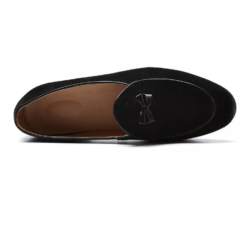 M-Anxiu Suede Leather Doug Casual Moccasin With Bow Knot