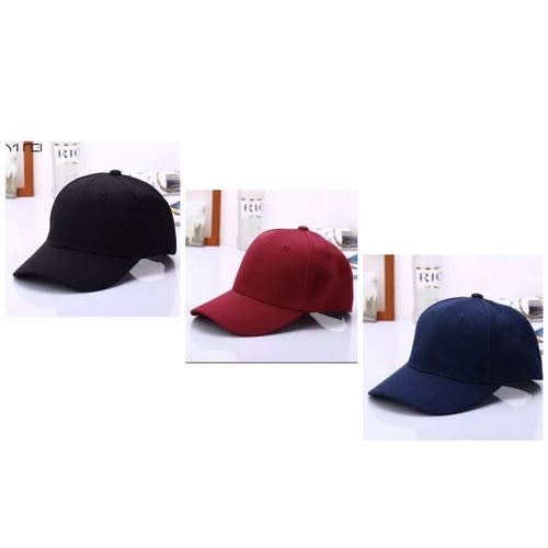 3 In 1 Unisex Plain Black - Navy Blue - Burgundy Face Cap