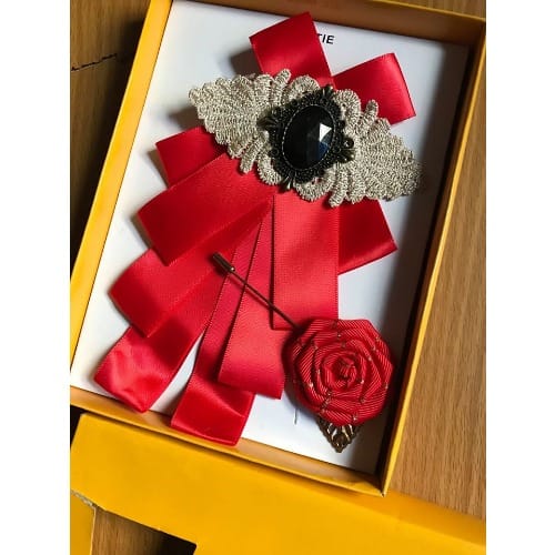 Men's Bow Silk Tie With Lapel