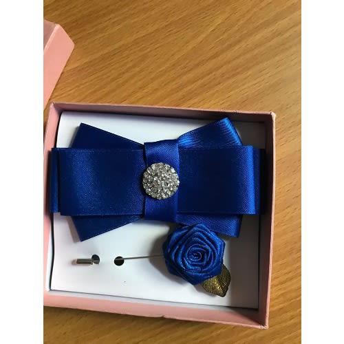 Men's 2-in-1 Silk Bow Tie - Blue