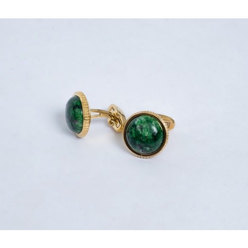 Jasper Gold Plated Cufflinks - Green