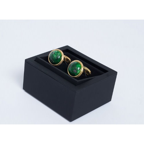 Jasper Gold Plated Cufflinks - Green