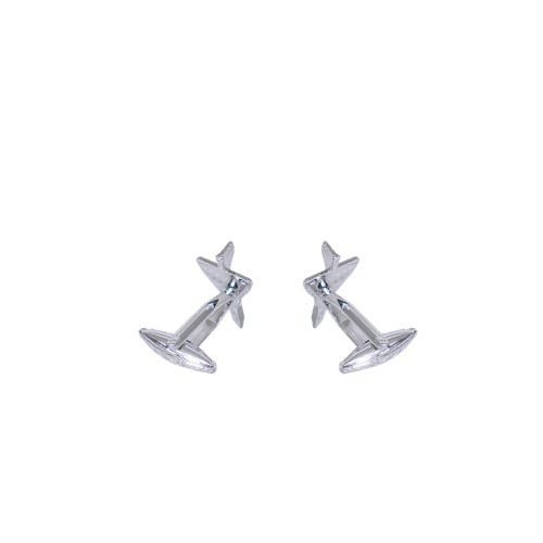Stylish Triangular Kite Shaped Cuff Links Silver Mc-6060