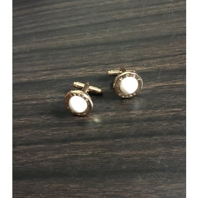 Men's Stylish Cuff Links - Gold & White