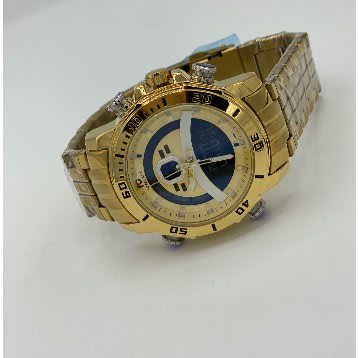 Double Timer Gold Men’s Bracelet Strap Wrist Watch