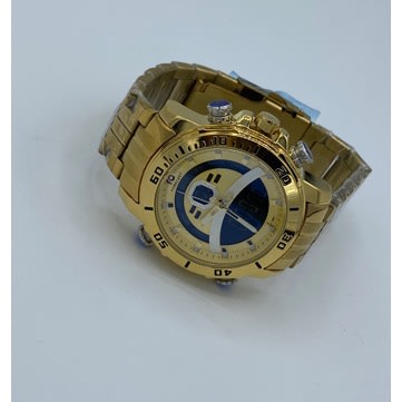 Double Timer Gold Men’s Bracelet Strap Wrist Watch
