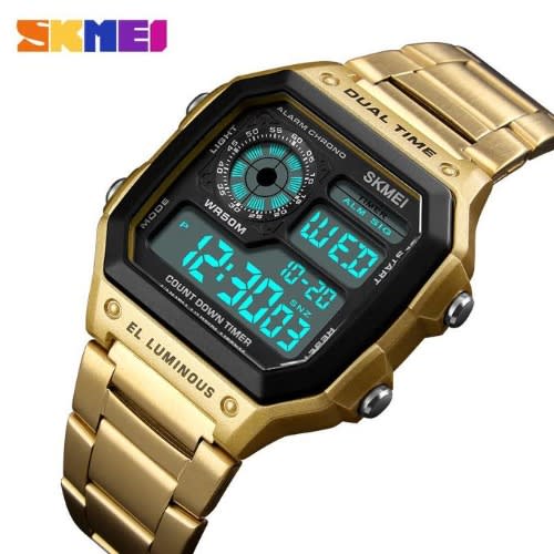 High Quality Sk Digital Wristwatch- Gold