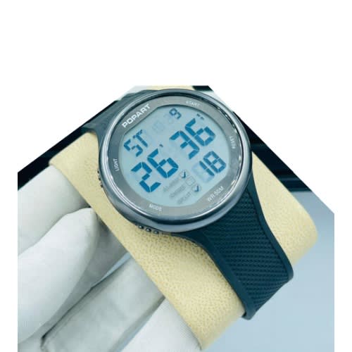Men Digital Wristwatch - Black & Silver
