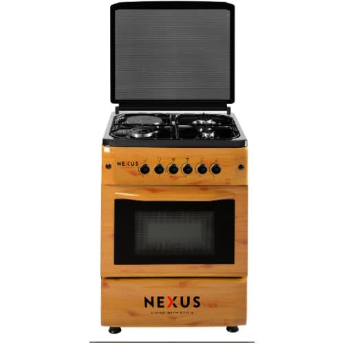 60x60 Turkey Gas Cooker Wooden Finished Oven & Grill