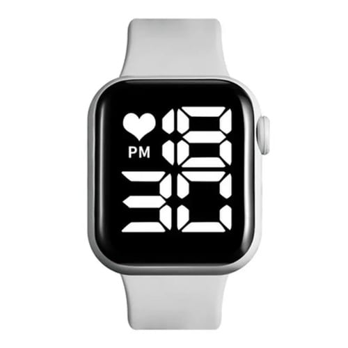 Square LED Silicone Watch - Grey