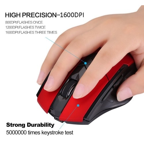 Rechargeable Wireless Gaming Mouse- P-m6 - Red