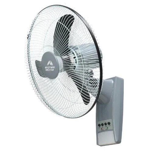 Andrakk Rechargeable 16'' Wall Fan With Remote Control - 6v7AH Battery