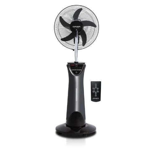 Rechargeable Water Mist Fan + Remote Control - 12V - Black