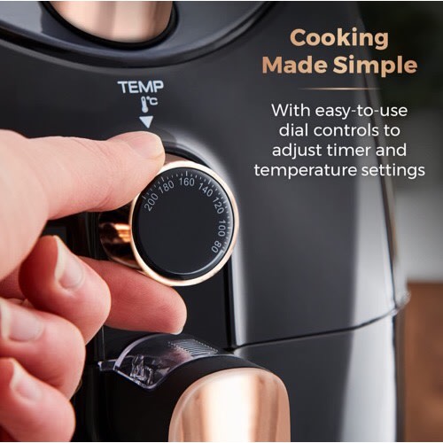 Manual Air Fryer -  1500W -  4.3L - Black