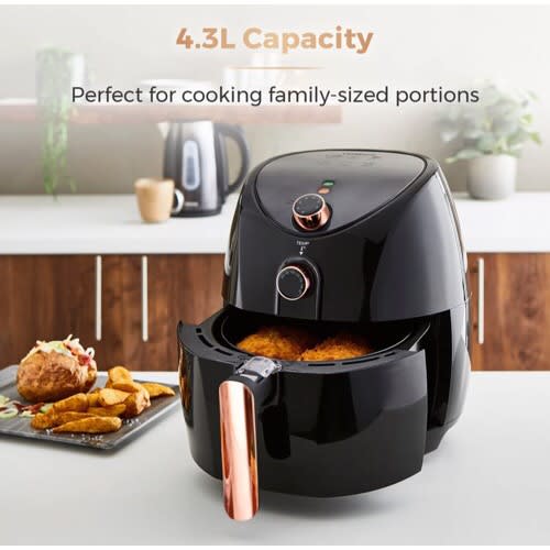 Manual Air Fryer -  1500W -  4.3L - Black