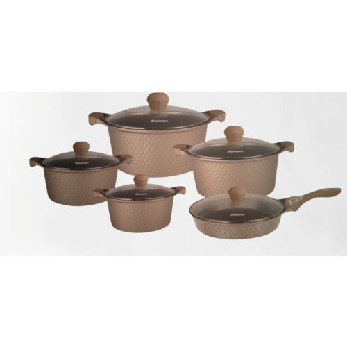 Non Stick Cookware Ceramic Coated Pots - 5 Sets