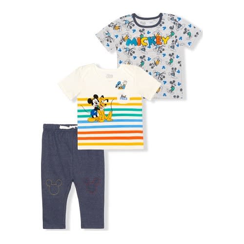 Mickey Mouse Baby Boys T-shirt & Pants Outfit - 3 Pieces