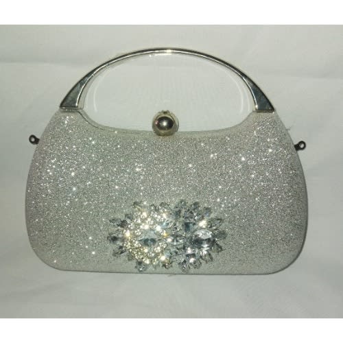 Goose Egg Shaped Luxury Hand Purse - Silver