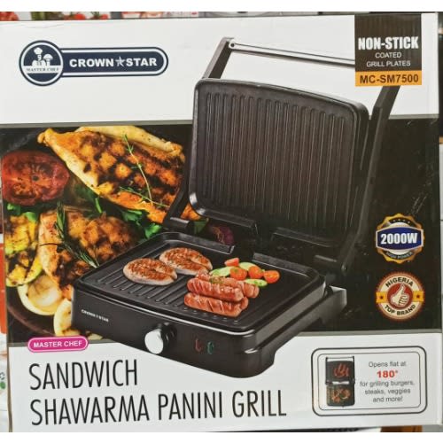 Sandwich Shawarma Toaster - Panini Maker Grill - 4 Slices - 2000W- MC-SM7500