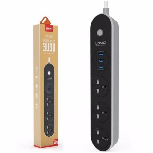 Power Socket with 3 USB Ports