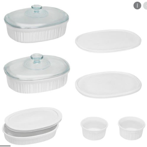 French Bakeware Set - White  10 Pieces