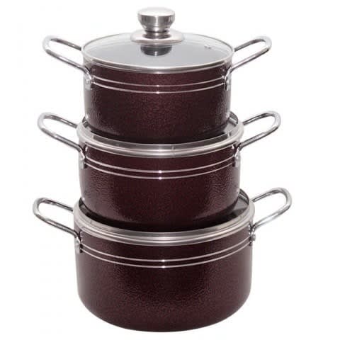 Master Chef Non-stick Pots - 3 Pieces