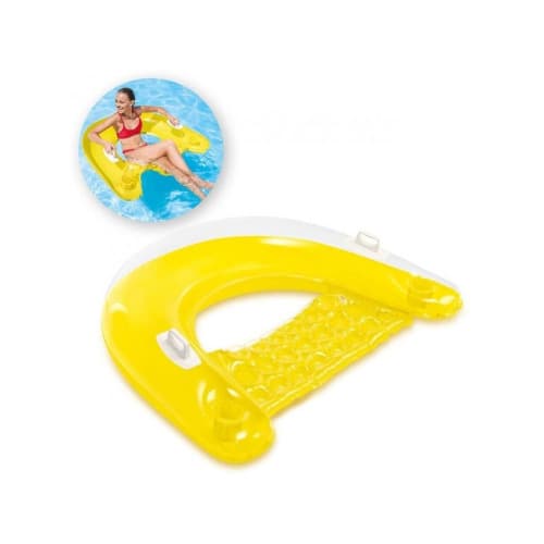Sit 'n Float Inflatable Colorful Floating Tube Loungers With Backrest And Cup Holders