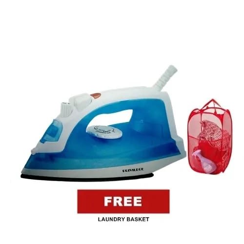 Supper Crown Electric Steam Iron + Free Laundry Basket