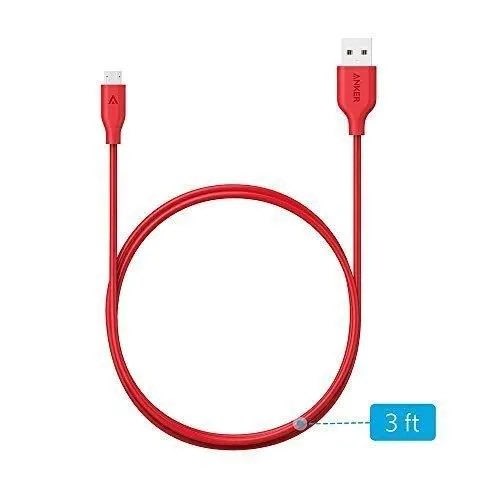 3ft Powerline Micro USB Cable – Red