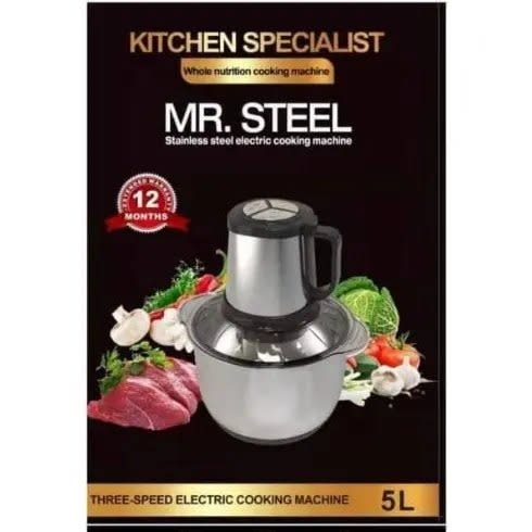 Mr. Steel Multipurpose Yam Pounder And Grinder - 5L - 500W - MS50-BL