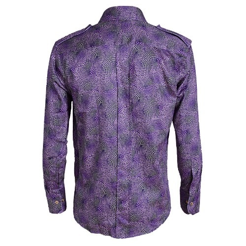 Men's Floral Print Shirt - Purple