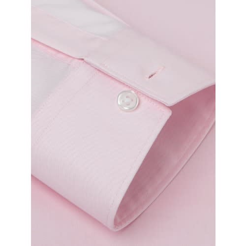 Stretch Cotton Fitted Pink Shirt - Button Cuff