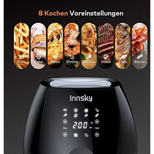 Innsky - Air Fryer With Touch Display - 8-in-1 Multifunction - 5.5L - 1700W