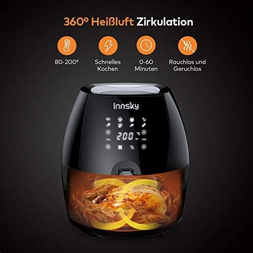 Innsky - Air Fryer With Touch Display - 8-in-1 Multifunction - 5.5L - 1700W