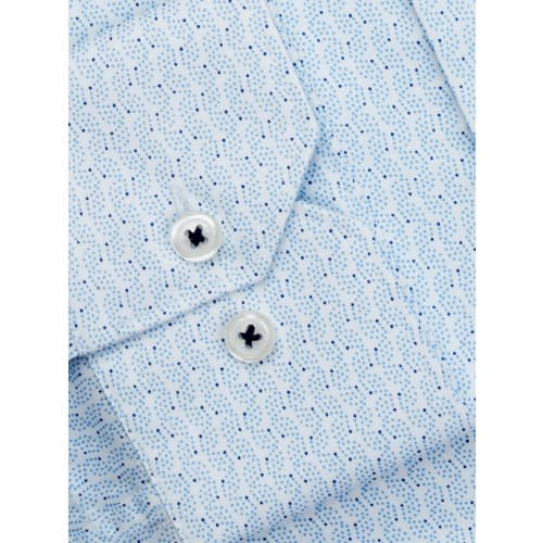 Constellation Print Fitted Single Cuff Shirt -  Sky Blue