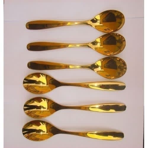 Gold Plated Spoons - 6 Pieces