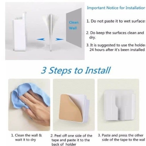 Wall Mount Phone Holder And Remote Organizer