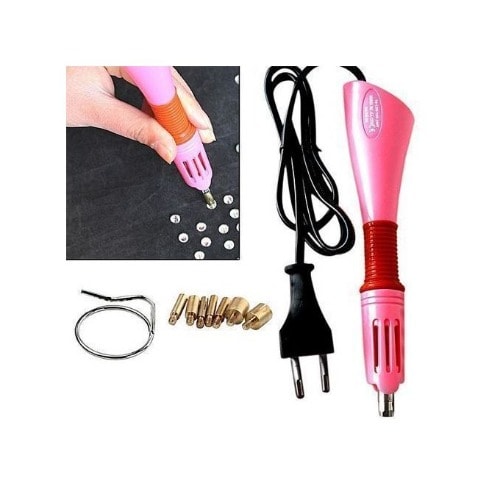 Rhinestone Applicator Hot Fix + 100pcs Rhinestones Pink Color